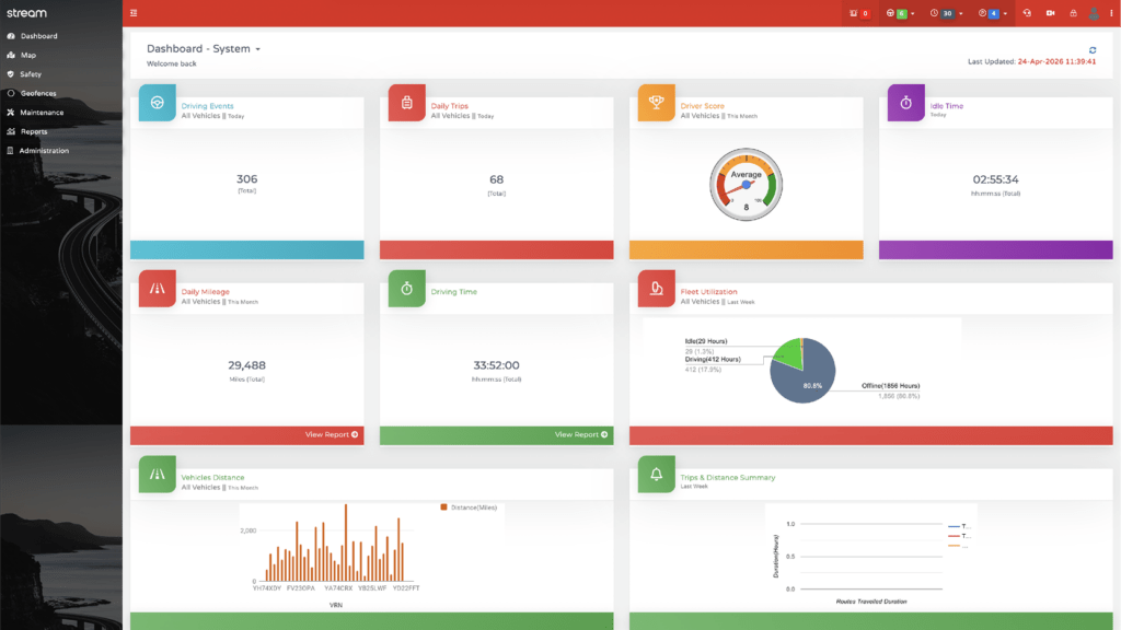 Stream Platform showing the user dashboard