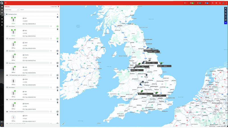 Stream platform showing vehicle tracking